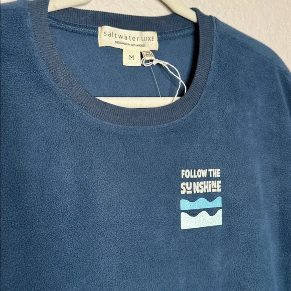 Saltwater LUXE Follow the Sunshine Sweatshirt Sz Med Summer Windy Beach Graphic - Picture 3 of 5